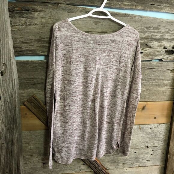 Garage Size Small Greyish Purple Lightweight Knit Long Sleeve Top - Picture 3 of 5